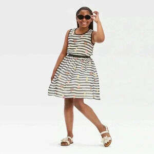 Barbie Dress Girls Size L (10-12) Black White Barbiecore Target NWT